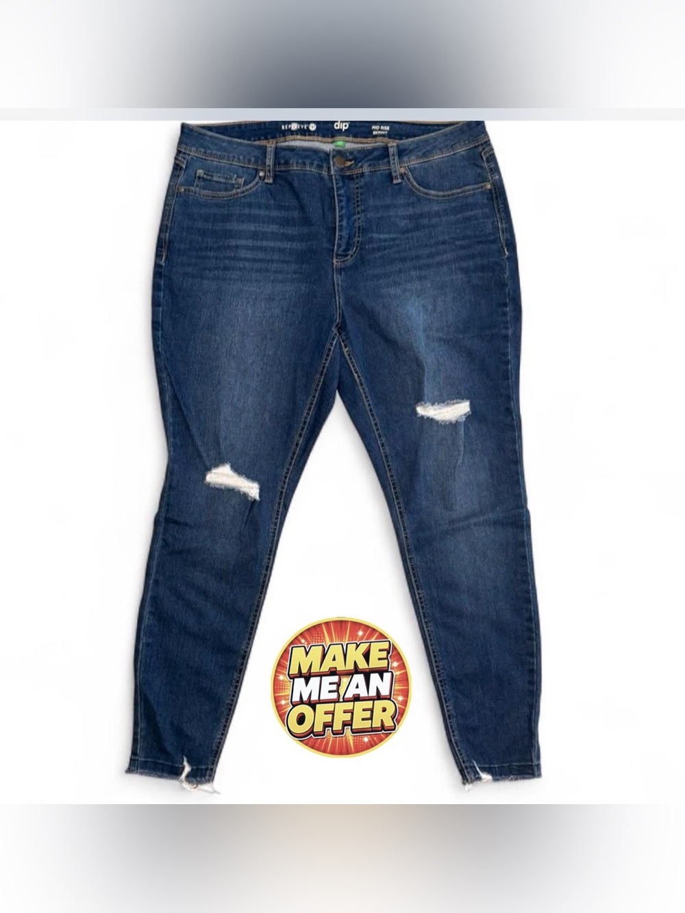 New Distressed Dark Blue Women’s Jeans - SZ 18W